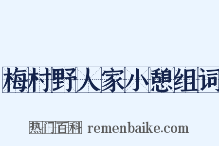 梅村野人家小憩组词是什么意思的图片